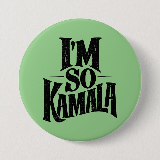 Badge Rond 7,6 Cm Je suis si Kamala Brat Green Meme (Devant)