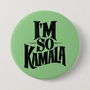 Badge Rond 7,6 Cm Je suis si Kamala Brat Green Meme