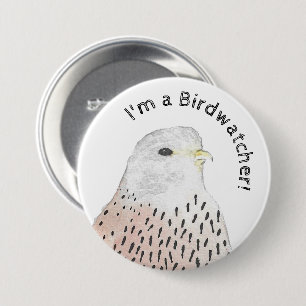 Badge Rond 7,6 Cm Je suis un Kestrel Birdwatcher