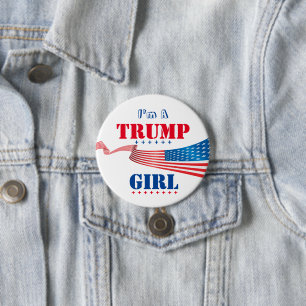 Badge Rond 7,6 Cm Je suis une fille de Trump - Bouton