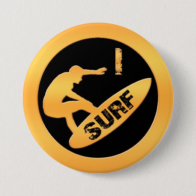 Badge Rond 7,6 Cm Je surfe (Devant)
