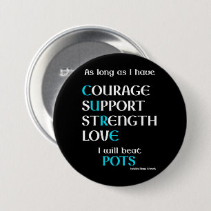 Badge Rond 7,6 Cm Je vais battre...POTS