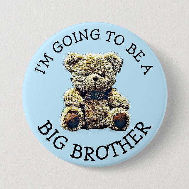 Badge Rond 7,6 Cm Je vais être un Faire-part Big Brother (Devant)