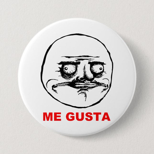Badge Rond 7,6 Cm Je visage Meme de rage de Gusta (Devant)