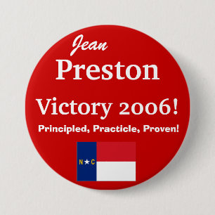 Badge Rond 7,6 Cm Jean Preston pour N.C. Senate