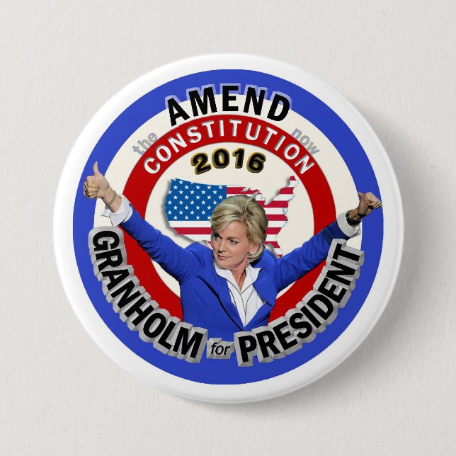 Badge Rond 7,6 Cm Jennifer Granholm pour le président 2016 (Devant)