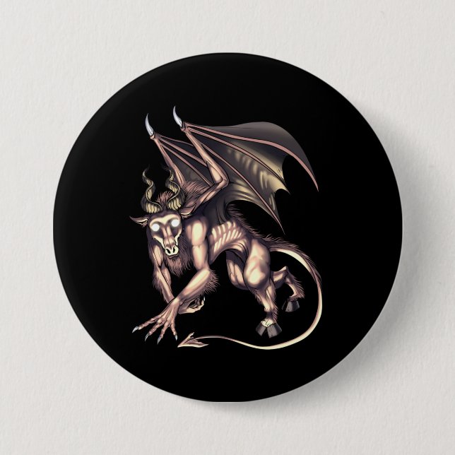 Badge Rond 7,6 Cm Jersey Devil Cryptid Creator (Devant)