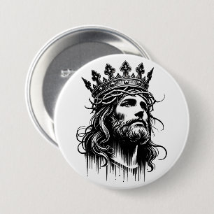 Badge Rond 7,6 Cm Jésus Christ portant les rois illustration de la c