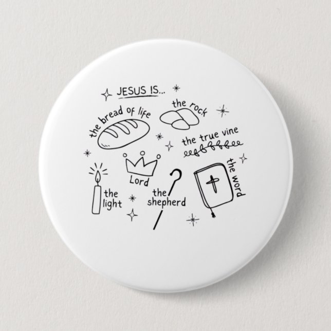 Badge Rond 7,6 Cm Jésus Est... (Devant)