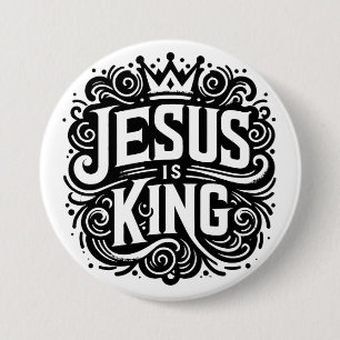 Badge Rond 7,6 Cm Jésus est roi