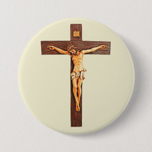 Badge Rond 7,6 Cm Jésus sur la croix