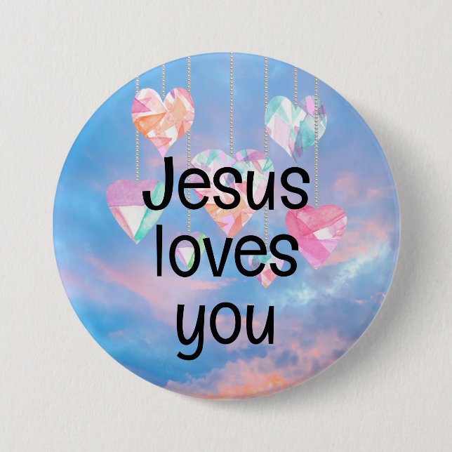 Badge Rond 7,6 Cm Jésus t'aime (Devant)