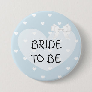 Badge Rond 7,6 Cm Jeune mariée à être bouton blanc d'arc de coeur