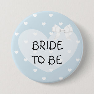 Badge Rond 7,6 Cm Jeune mariée à être bouton blanc d'arc de coeurs