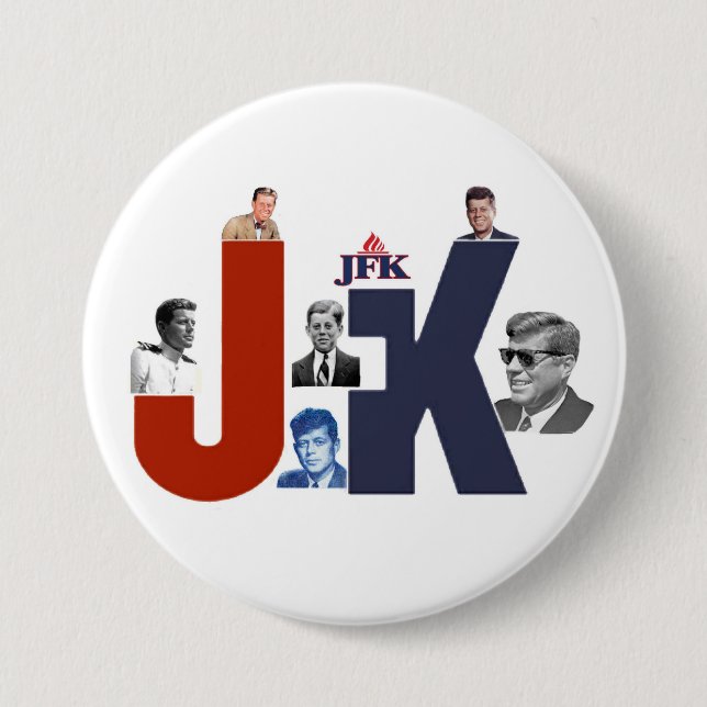 Badge Rond 7,6 Cm JFK 100 ans (Devant)