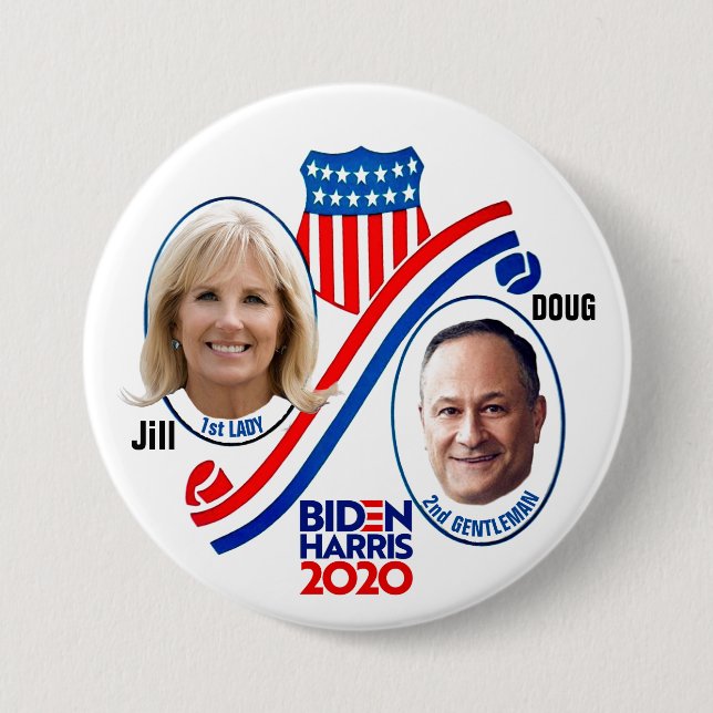 Badge Rond 7,6 Cm Jill et Doug 2020 (Devant)
