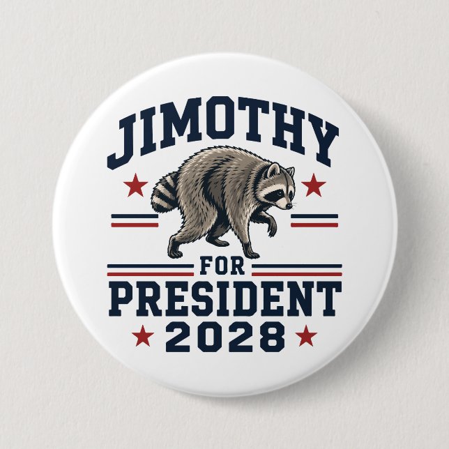 Badge Rond 7,6 Cm Jimothy président 2028 (Devant)