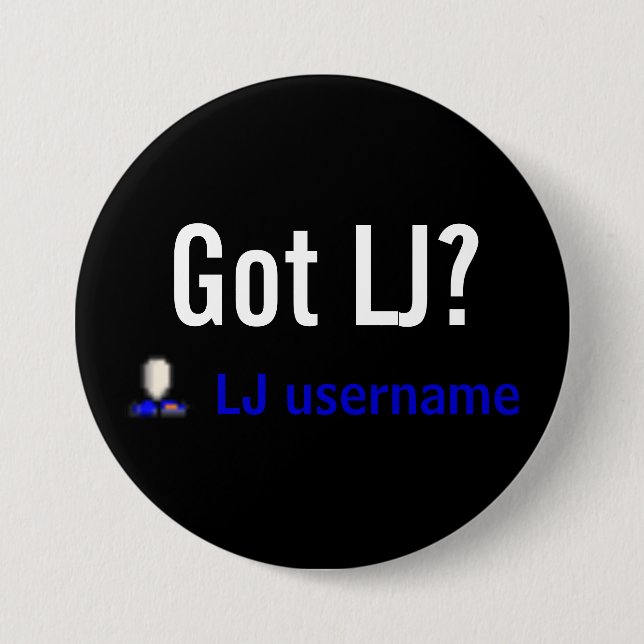 Badge Rond 7,6 Cm JL obtenu ? bouton (Devant)