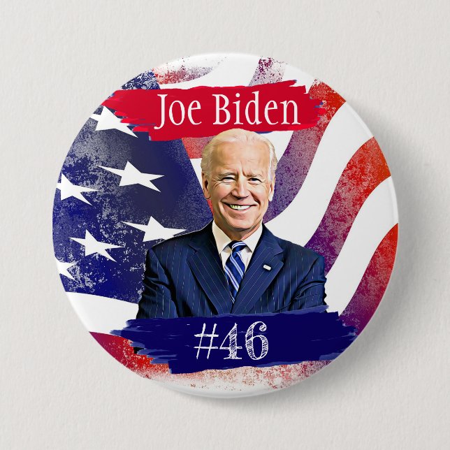 Badge Rond 7,6 Cm Joe Biden à la présidence 46e élection américaine  (Devant)