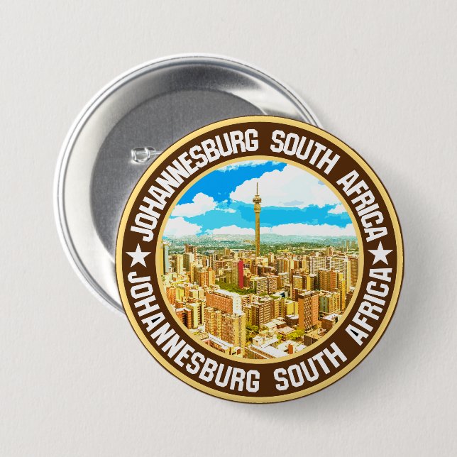 Badge Rond 7,6 Cm Johannesburg (Devant & derrière)