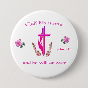 Badge Rond 7,6 Cm John 3:16