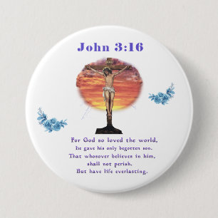 Badge Rond 7,6 Cm John 3:166