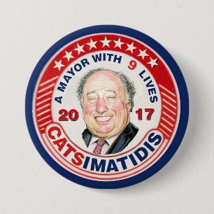 Badge Rond 7,6 Cm John Catsimatidis pour le maire 2017 de NYC