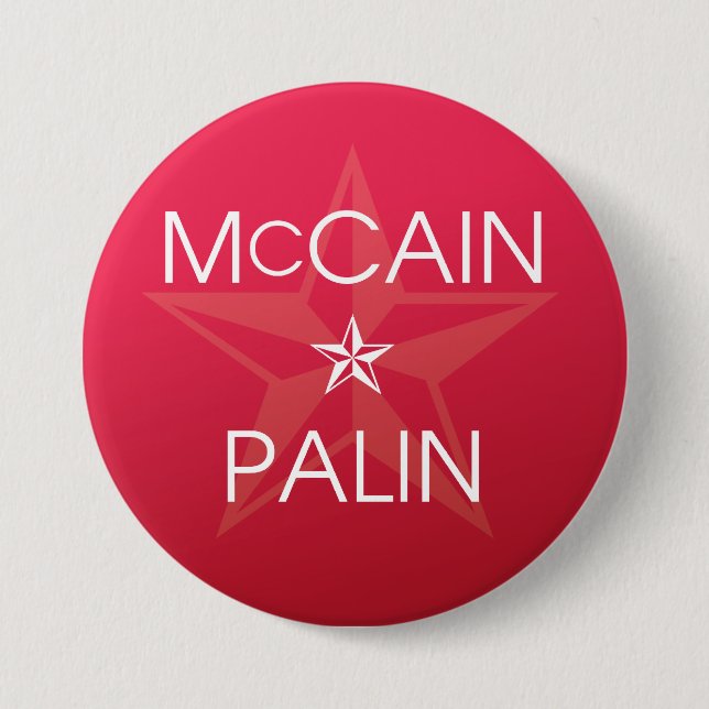 Badge Rond 7,6 Cm John McCain * Sarah Palin (Devant)