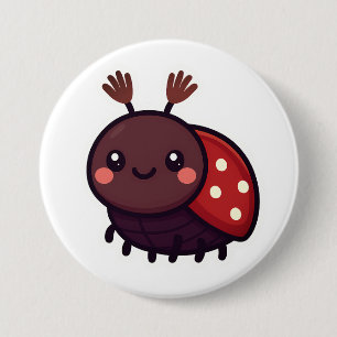 Badge Rond 7,6 Cm Joie Mai Beetle - Charme de la forêt de Kawaii