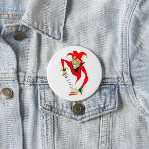 Badge Rond 7,6 Cm Joker Jester Grinning avec Jack-in-the-Box