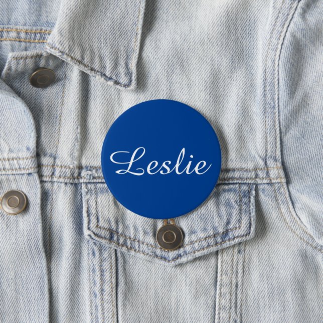 Badge Rond 7,6 Cm Joli & Beau : Bleu Atténué (En situation)