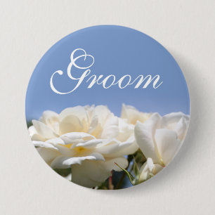 Badge Rond 7,6 Cm Joli blanc rose mariage