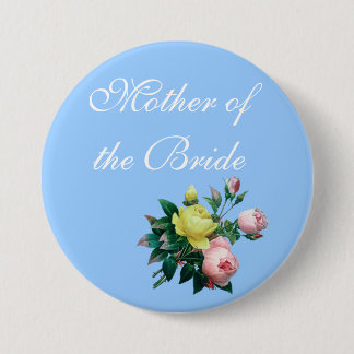 Badge Rond 7,6 Cm joli bouton de fleurs de rose rose et jaune pour m
