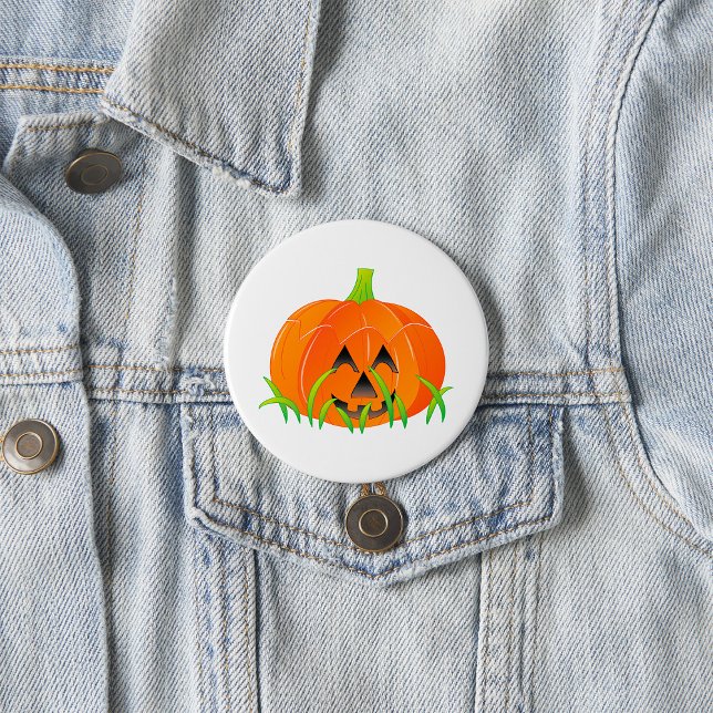 Badge Rond 7,6 Cm Joli Citrouille d'Halloween Jack-O-Lantern (Créateur téléchargé)