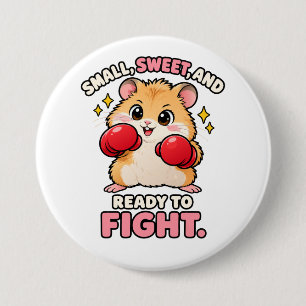 Badge Rond 7,6 Cm Joli hamster de boxe prêt à se battre