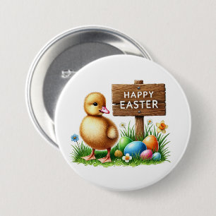 Badge Rond 7,6 Cm Joli poussin de Pâques