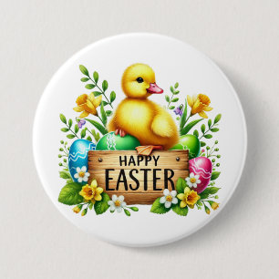 Badge Rond 7,6 Cm Joli poussin de Pâques