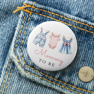 Badge Rond 7,6 Cm Jolie Denim Blue Jean Fille Maman À Être