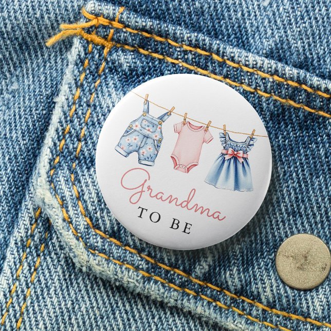 Badge Rond 7,6 Cm Jolie Denim Blue Jean Girl Grand-mère à être (Créateur téléchargé)