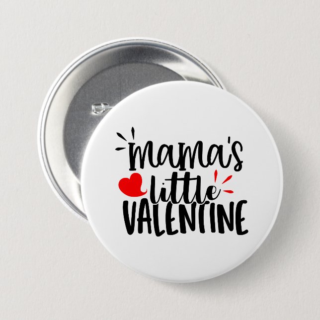 Badge Rond 7,6 Cm Jolie Maman petit Valentin  (Devant & derrière)
