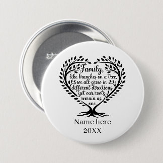 Badge Rond 7,6 Cm Jolie réunion de famille ajouter un nom année