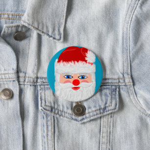 Badge Rond 7,6 Cm Jolly Santa Claus