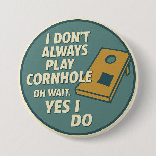 Badge Rond 7,6 Cm Joueur de Cornhole Enthousiaste de Jeux de Jardin