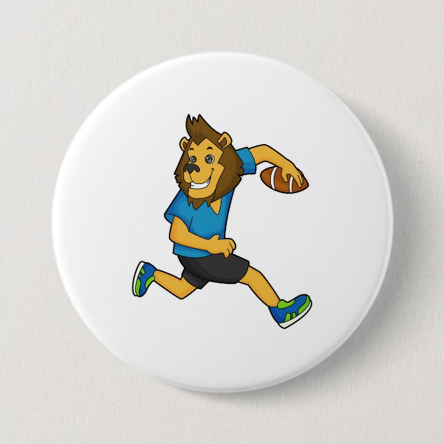 Badge Rond 7,6 Cm Joueur de football de Lion Rugby (Devant)