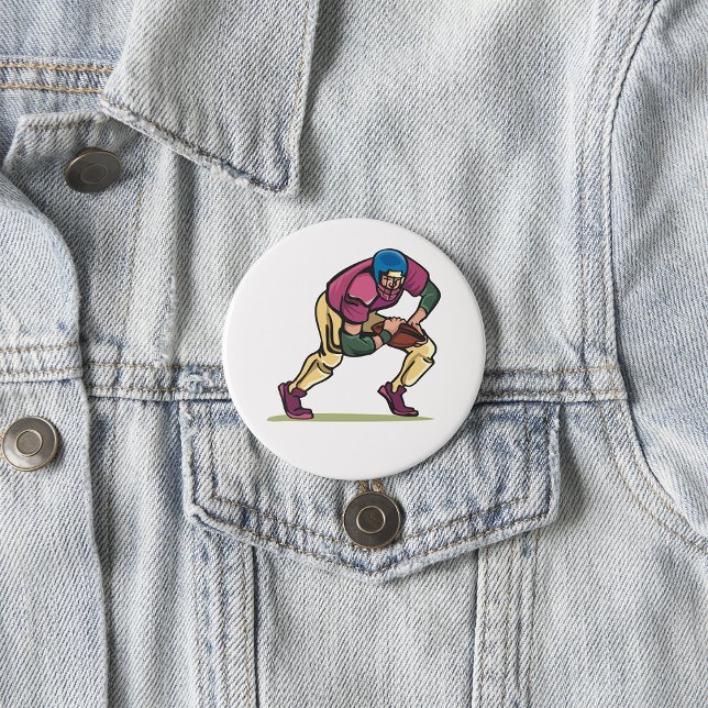 Badge Rond 7,6 Cm Joueur de football Gridiron (Créateur téléchargé)