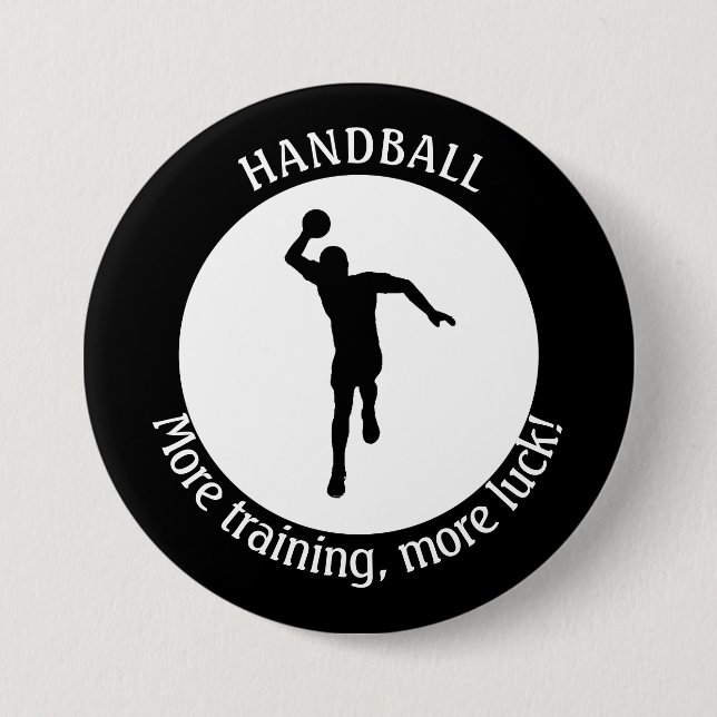 BADGE ROND 7,6 CM JOUEUR DE HANDBALL (Devant)