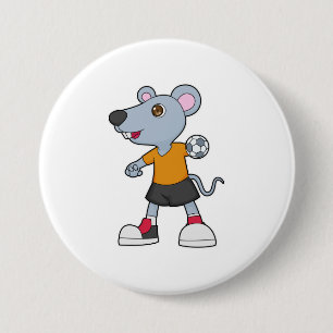 Badge Rond 7,6 Cm Joueur de handball Handball à la main