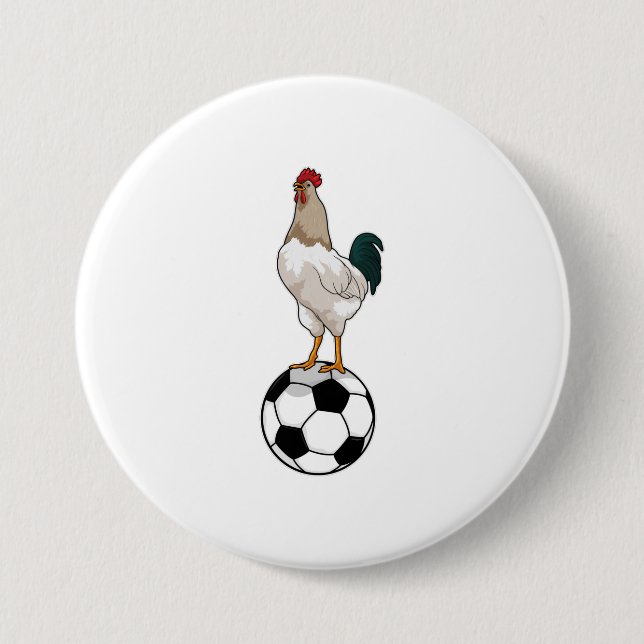 Badge Rond 7,6 Cm Joueur de soccer Rooster Soccer (Devant)