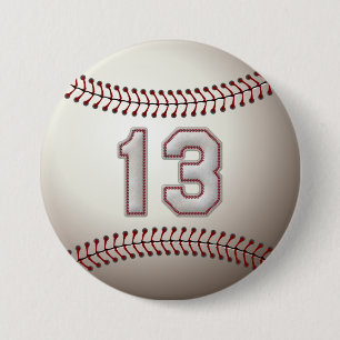 Badge Rond 7,6 Cm Joueur numéro 13 - le base-ball frais pique des