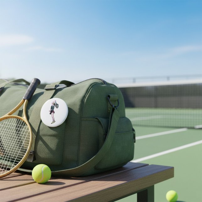 Badge Rond 7,6 Cm Joueuse de tennis (Créateur téléchargé)